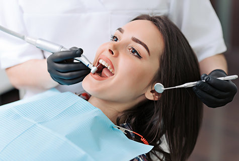 Woman having a dental procedure